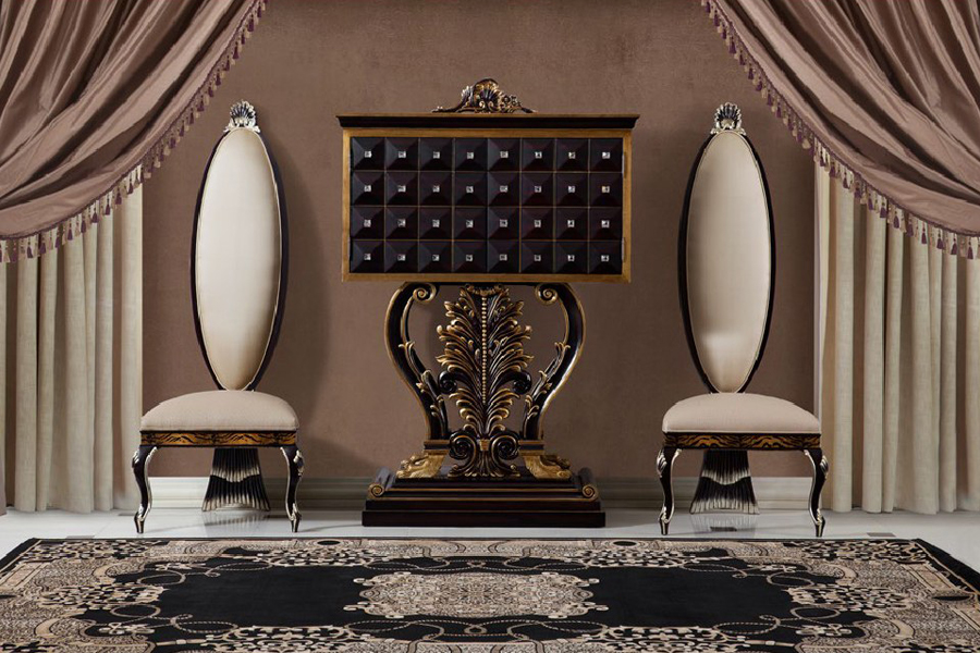 高端法式實木家具雕刻儲柜