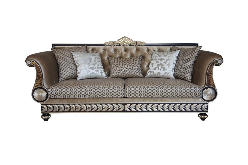 高端別墅法式三位沙發