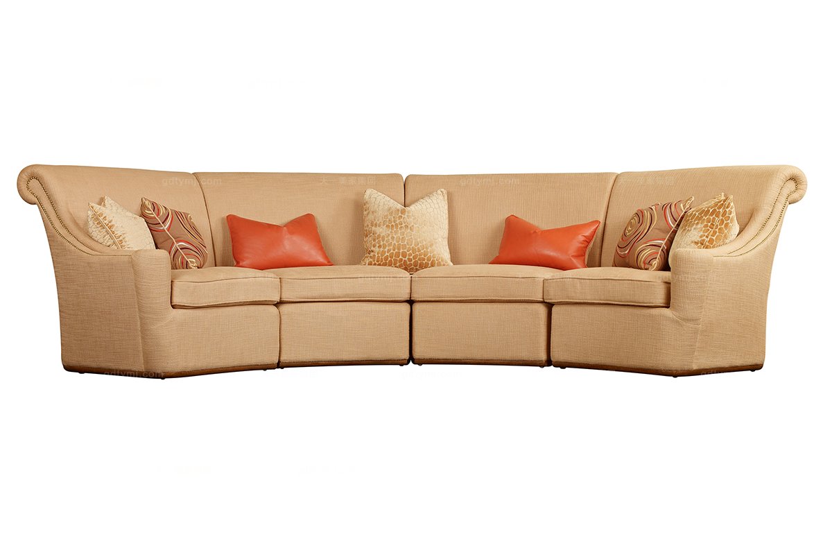 高端品牌美式布藝轉角沙發