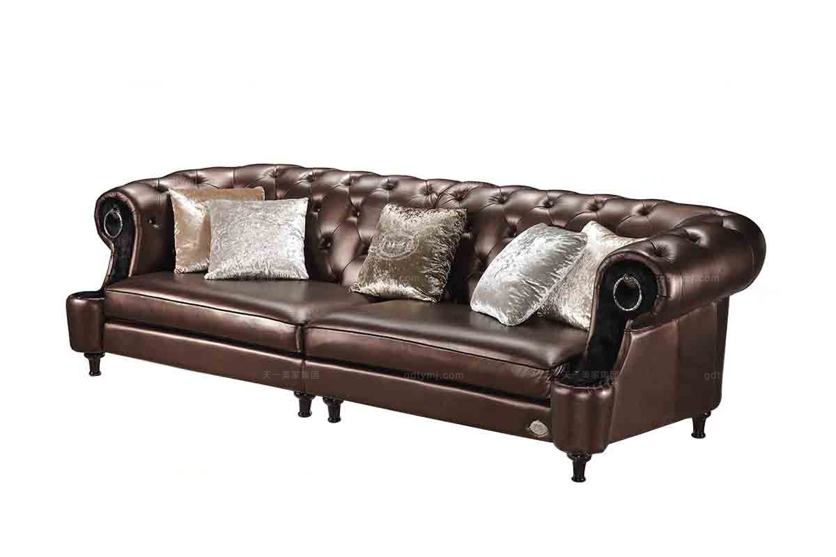 高端時尚后現代真皮四位沙發