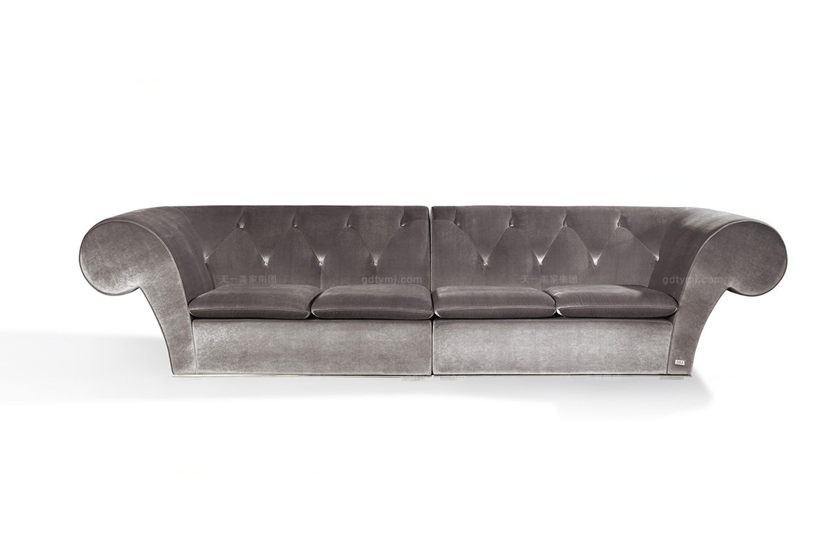 高端別墅后現代布藝三位沙發