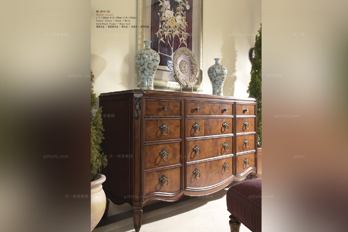 高端實木家具美式裝飾柜