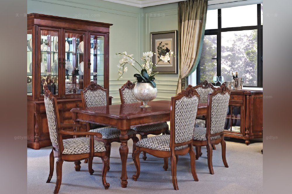 實(shí)木家具美式長(zhǎng)餐臺(tái)