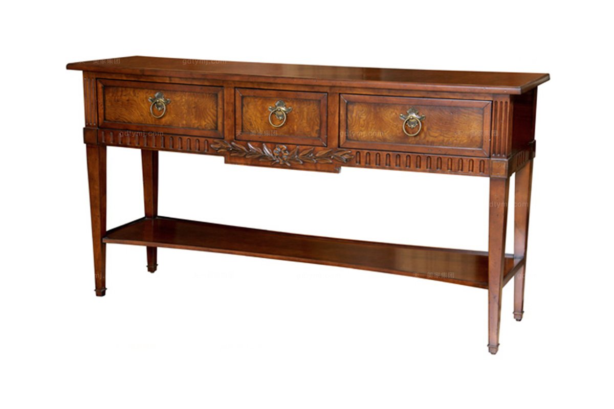 高端實木家具美式露木色玄關