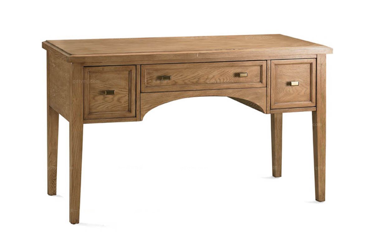 高端實(shí)木家具美式木色書(shū)桌