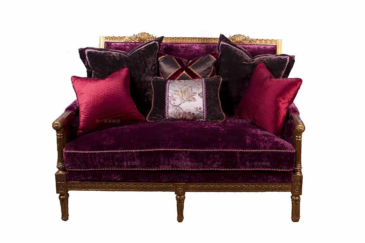 別墅ktv會所家具美式二位布藝沙發