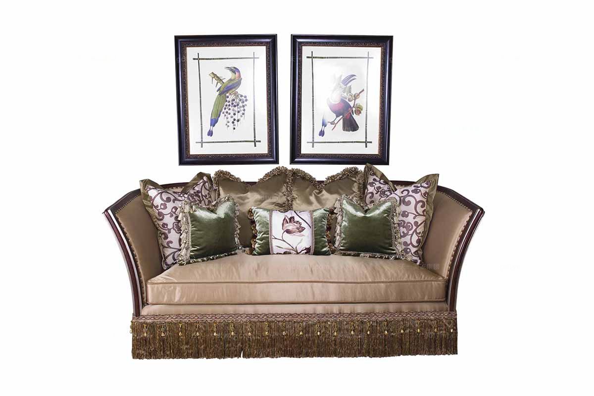 高端家具美式布藝雙位沙發