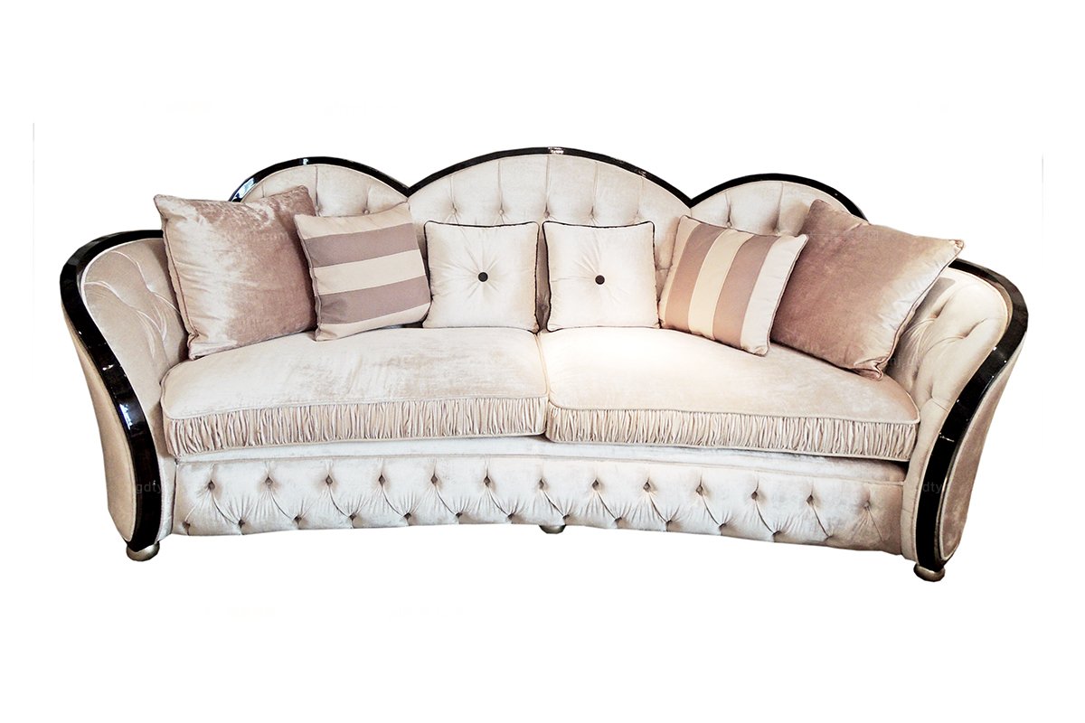 高端奢華新古典布藝四人位沙發