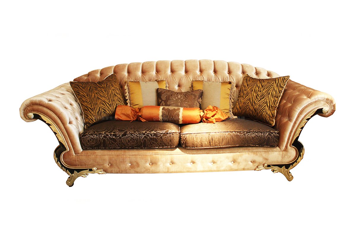 高端奢華新古典布藝三人位沙發