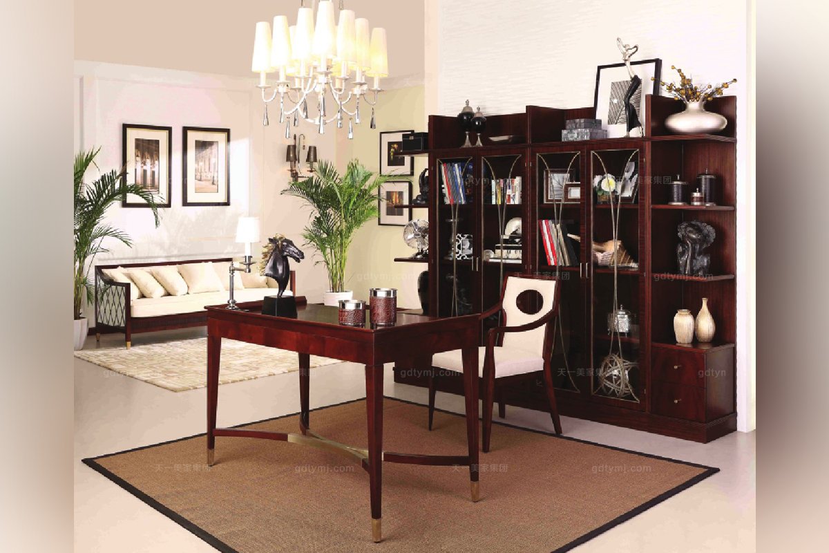 高端簡約新古典實木書柜