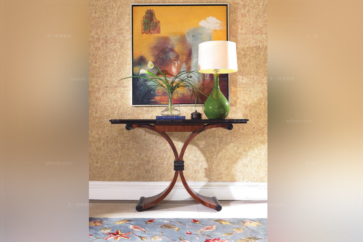 高端簡約新古典楓香實(shí)木玄關(guān)臺(tái)