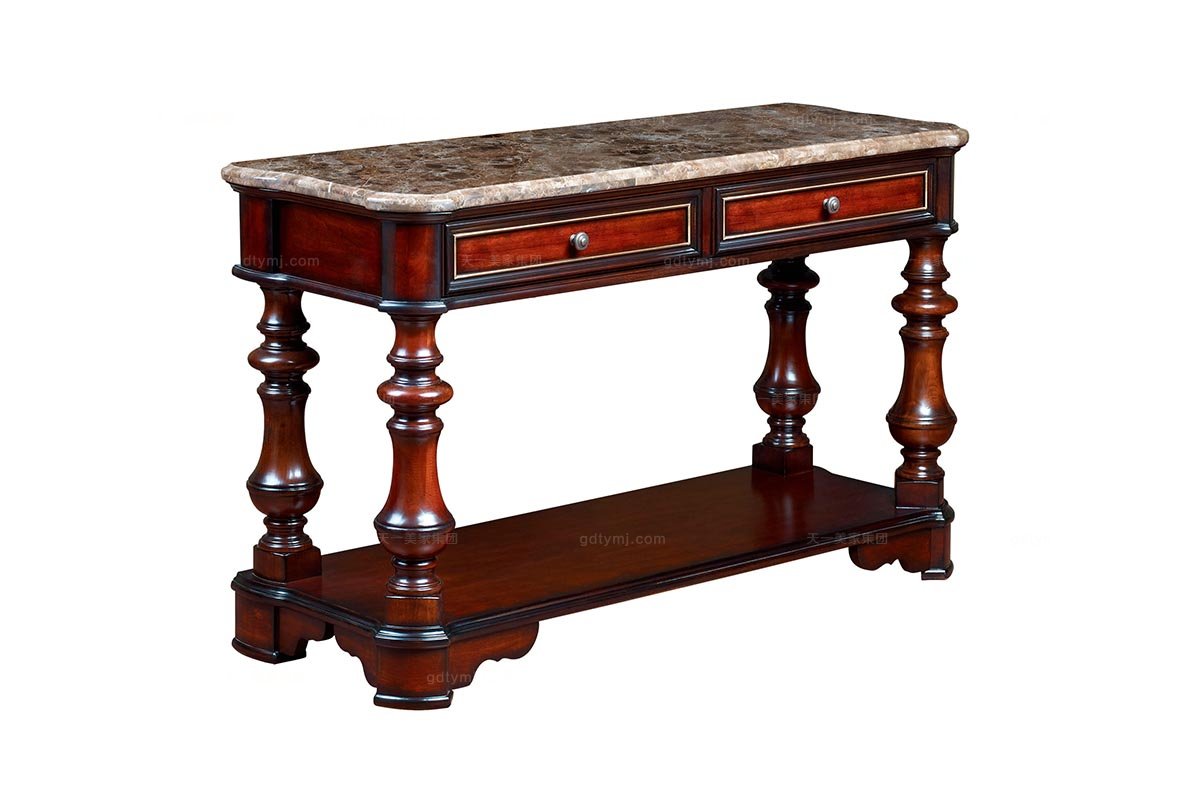 高端家具美式大理石面沙發背幾