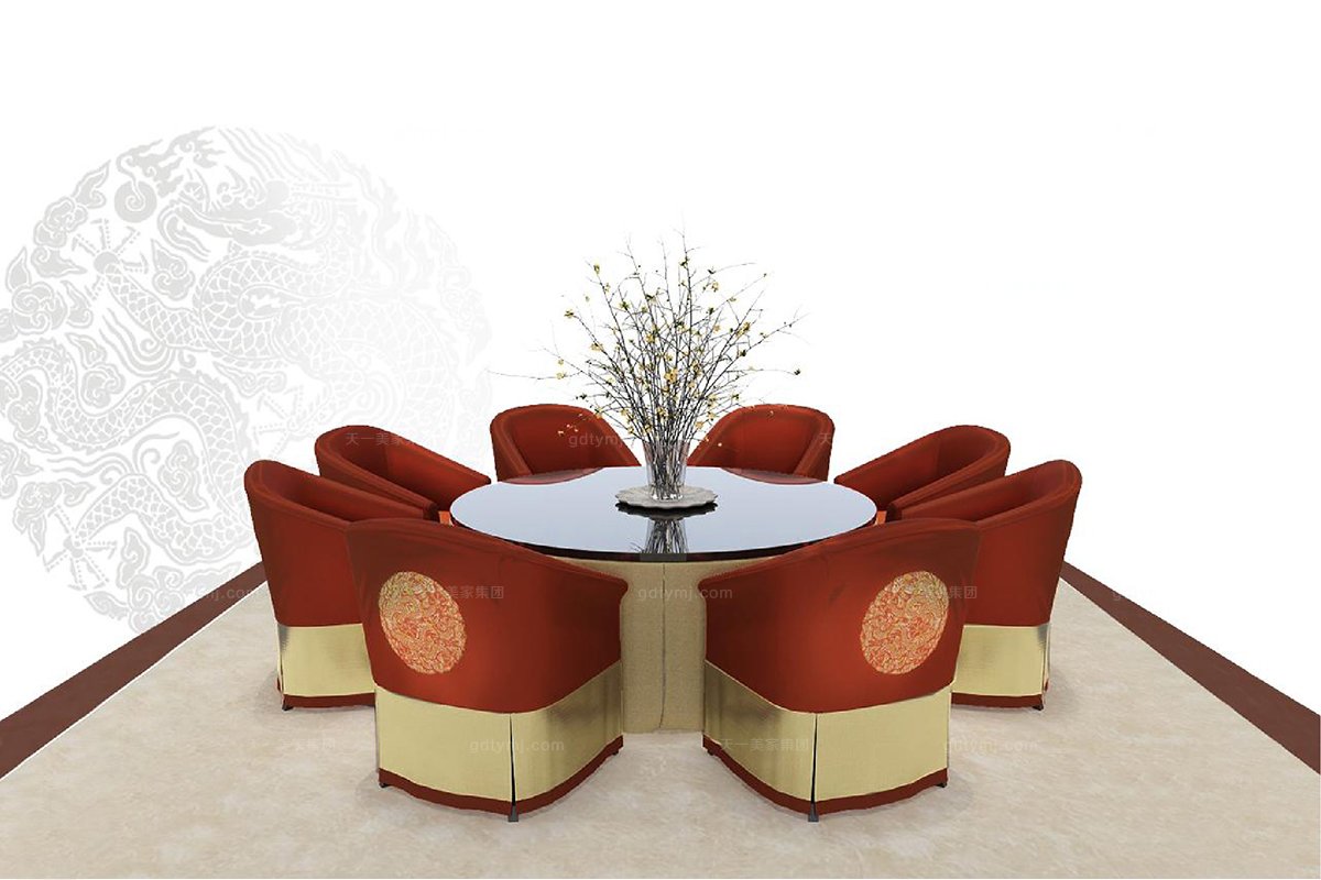 高端新中式紅色沙發椅