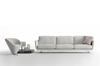 Dema高端時尚現代白色三人位沙發