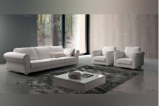 Dema高端別墅會所家具品牌現代白色沙發套組合