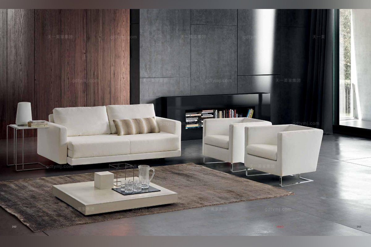  Dema高端時尚簡約現代白色沙發套組