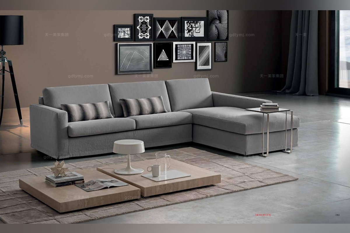 Dema高端時尚簡約現代轉角灰色沙發