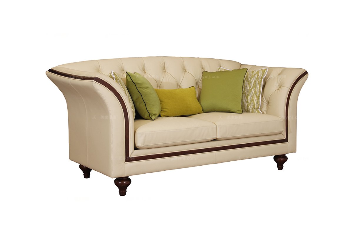 高端時尚現代新古典真皮二位沙發