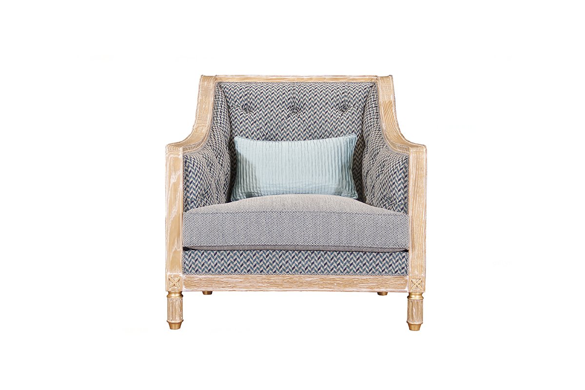 高端品牌簡約新古典木色單位沙發