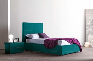 Presotto后現代深綠色高靠背床