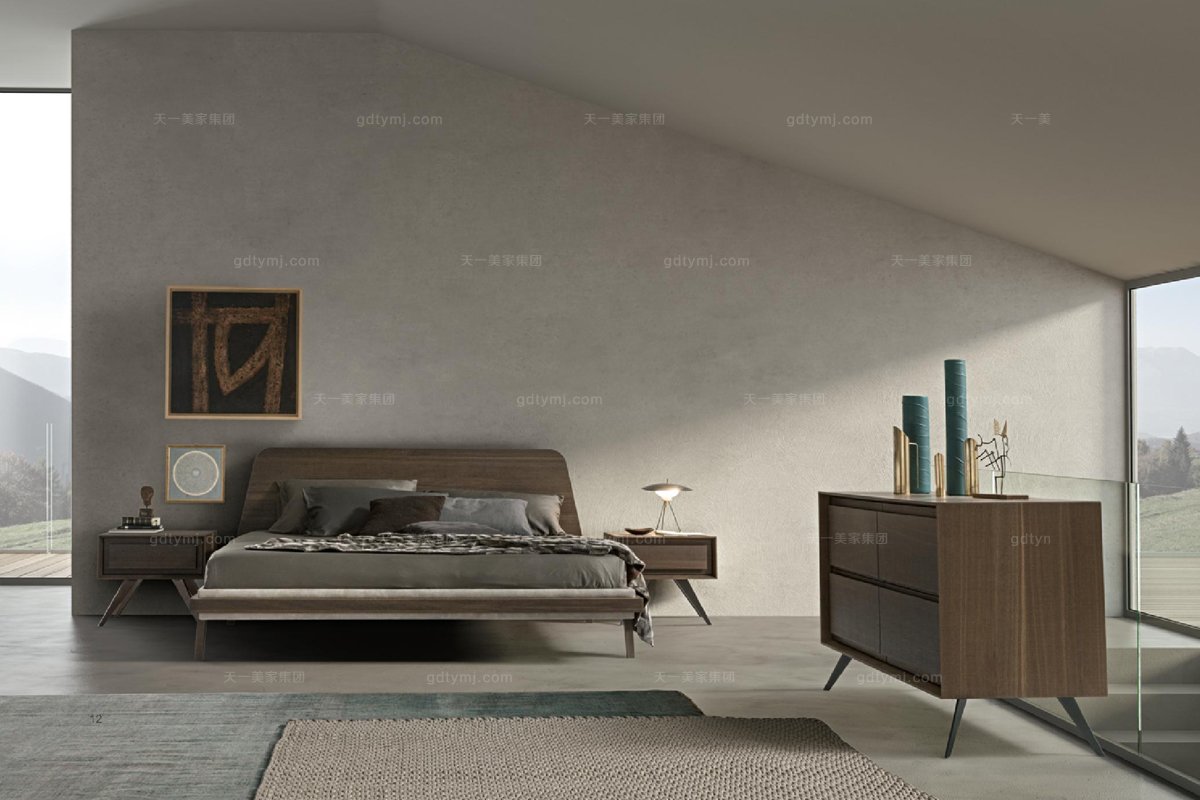 高端原木家具Presotto后現代時尚高端原木家具臥室系列