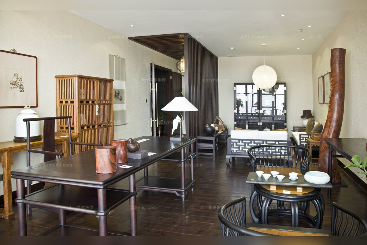 國(guó)內(nèi)名貴會(huì)所家具紅木品牌天一會(huì)書(shū)房家具