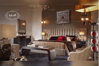 名貴奢華五星級酒店家具后現代風臥室大床