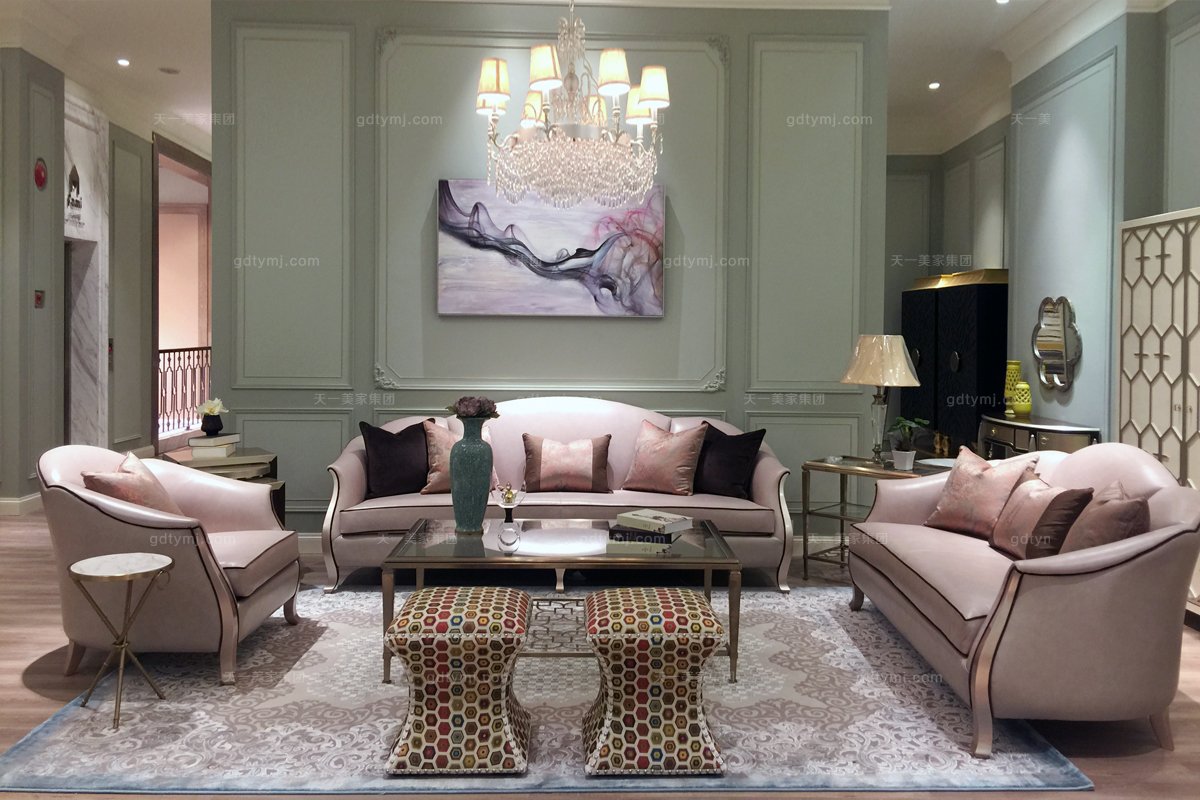 高端別墅家具品牌法式三人位沙發