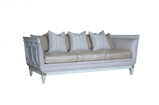 別墅豪宅家具高端會所家具品牌法式貝母漆三人位沙發