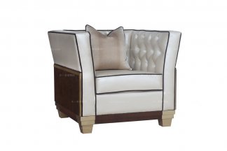 五星級酒店家具名貴法式家具品牌咖啡色單人位沙發