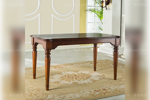 豪華大宅家具高端好實(shí)木美式長(zhǎng)餐桌全實(shí)木長(zhǎng)餐桌