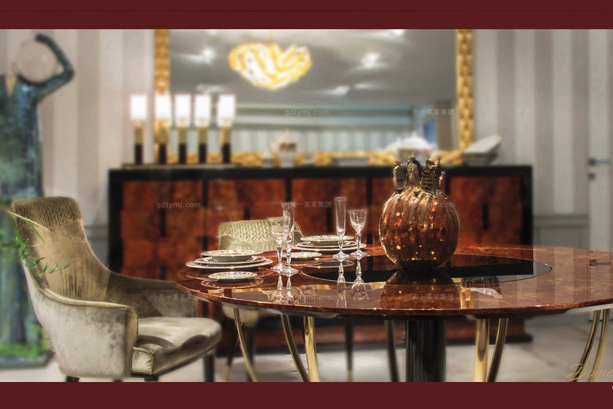 奢華輕奢別墅會所家具品牌餐廳后現代高端不銹鋼五金底座+大理石臺面餐桌椅餐桌