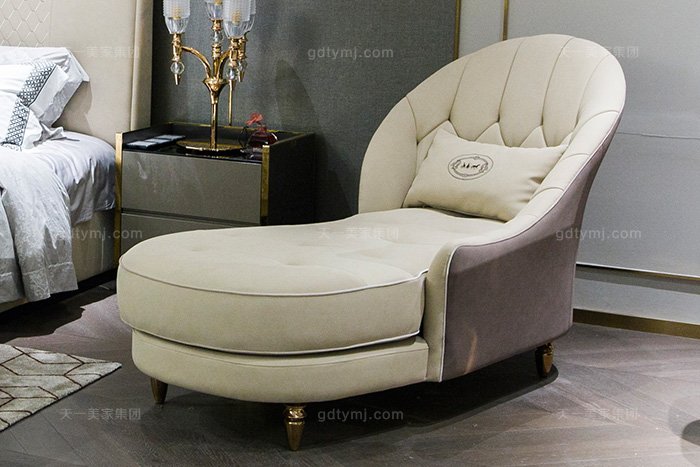高端輕奢后現代家具風格臥室優質布藝軟包床組合貴妃椅