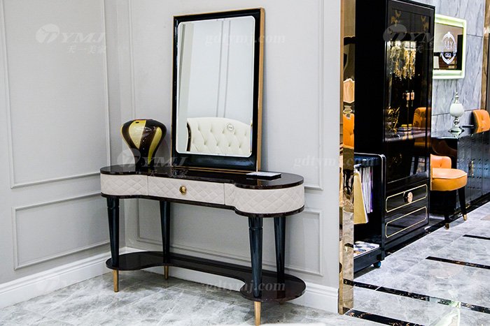 高端輕奢后現代家具品牌別墅家具過道時尚真皮玄關臺