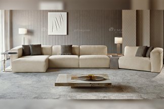 時尚輕奢家具意大利100%純進口別墅家具品牌客廳高彈海棉布藝轉角沙發系列！