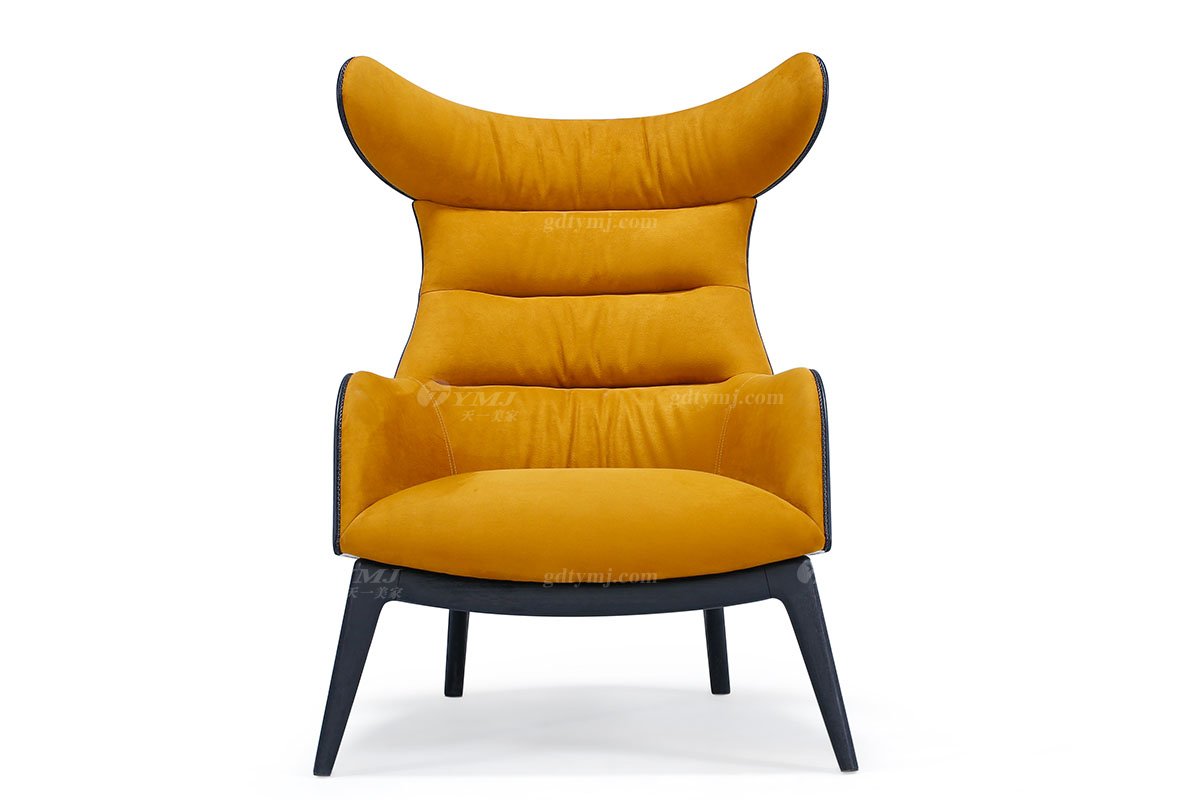 時尚奢華別墅家具高檔會所家具輕奢后現代橙色絨布藝休閑椅休閑椅