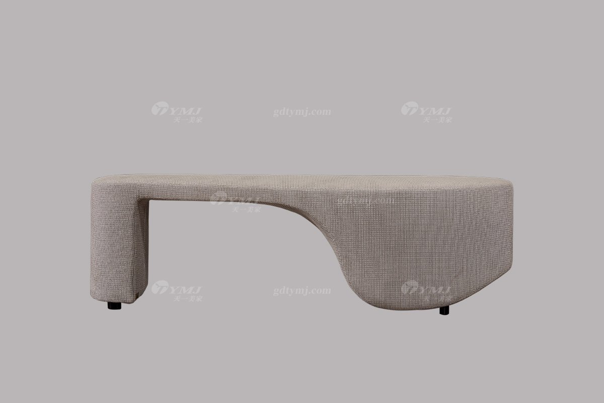 高端別墅會所家具品牌極簡輕奢北歐家具時尚創意真皮臥室大床系列床尾凳