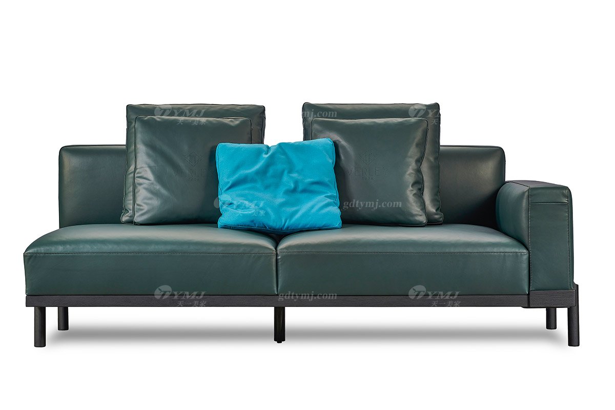 別墅大宅家具品牌會所家具意大利極簡私宅家用客廳家具墨綠色轉角沙發(fā)組合左扶手三位