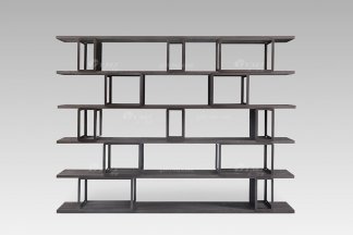 高端別墅家具品牌現代輕奢灰橡色書柜