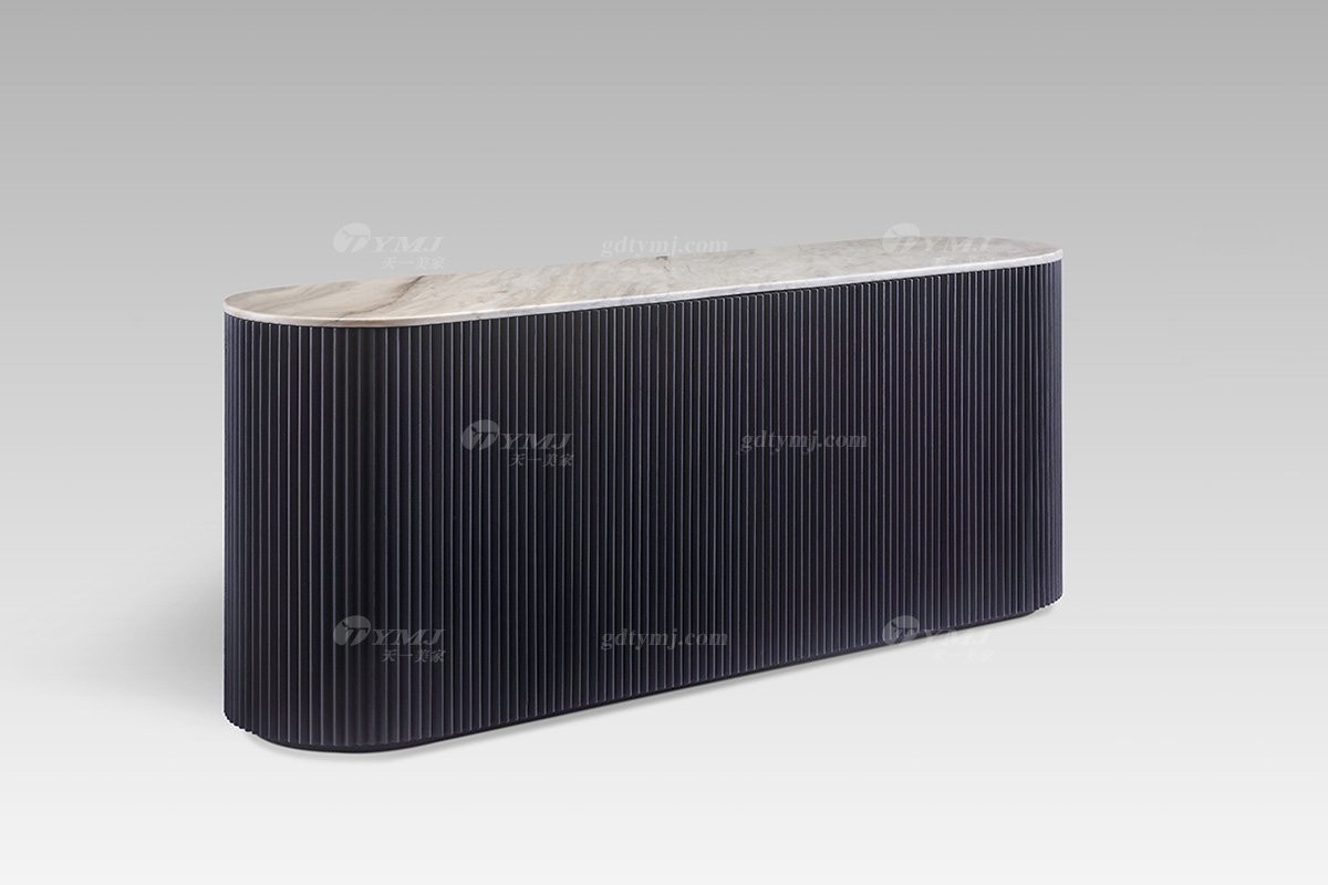 高端會所別墅品牌家具現代輕奢時尚灰橡色高級石電視柜電視柜LH2807側面1