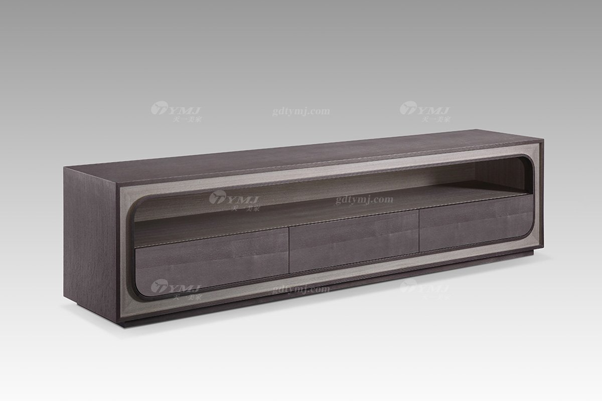 高端別墅會所家具品牌現代輕奢尼斯色+灰橡色電視柜電視柜LH2809側面