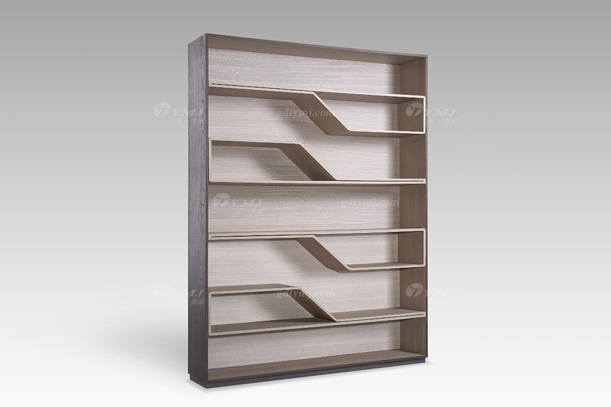 現(xiàn)代輕奢時(shí)尚高端灰橡色+尼斯色書柜書柜SH2803側(cè)