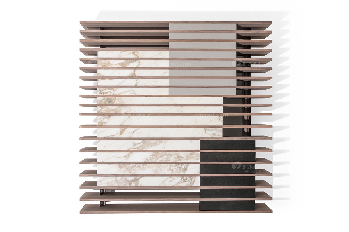 時尚輕奢家具創意高端現代別墅家具品牌北美黑胡桃實木+大理石茶幾CT-17茶幾2