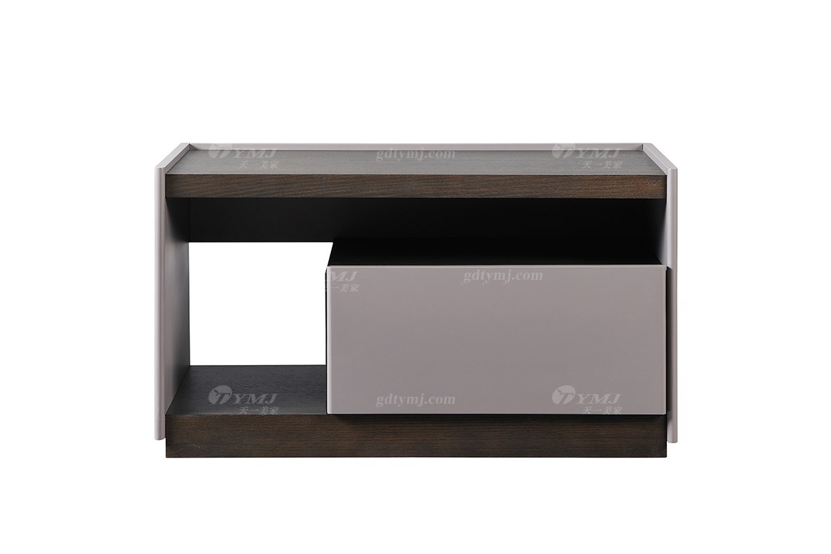 現代高端別墅家具品牌時尚輕奢臥室進口白蠟木實木床頭柜