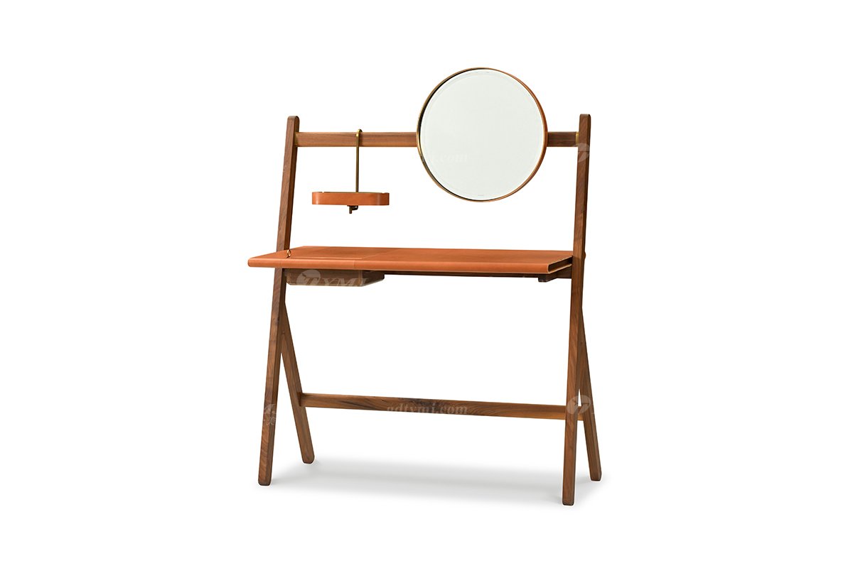 現代高端別墅家具品牌時尚輕奢臥室北美黑胡桃創意妝臺C-04妝臺1