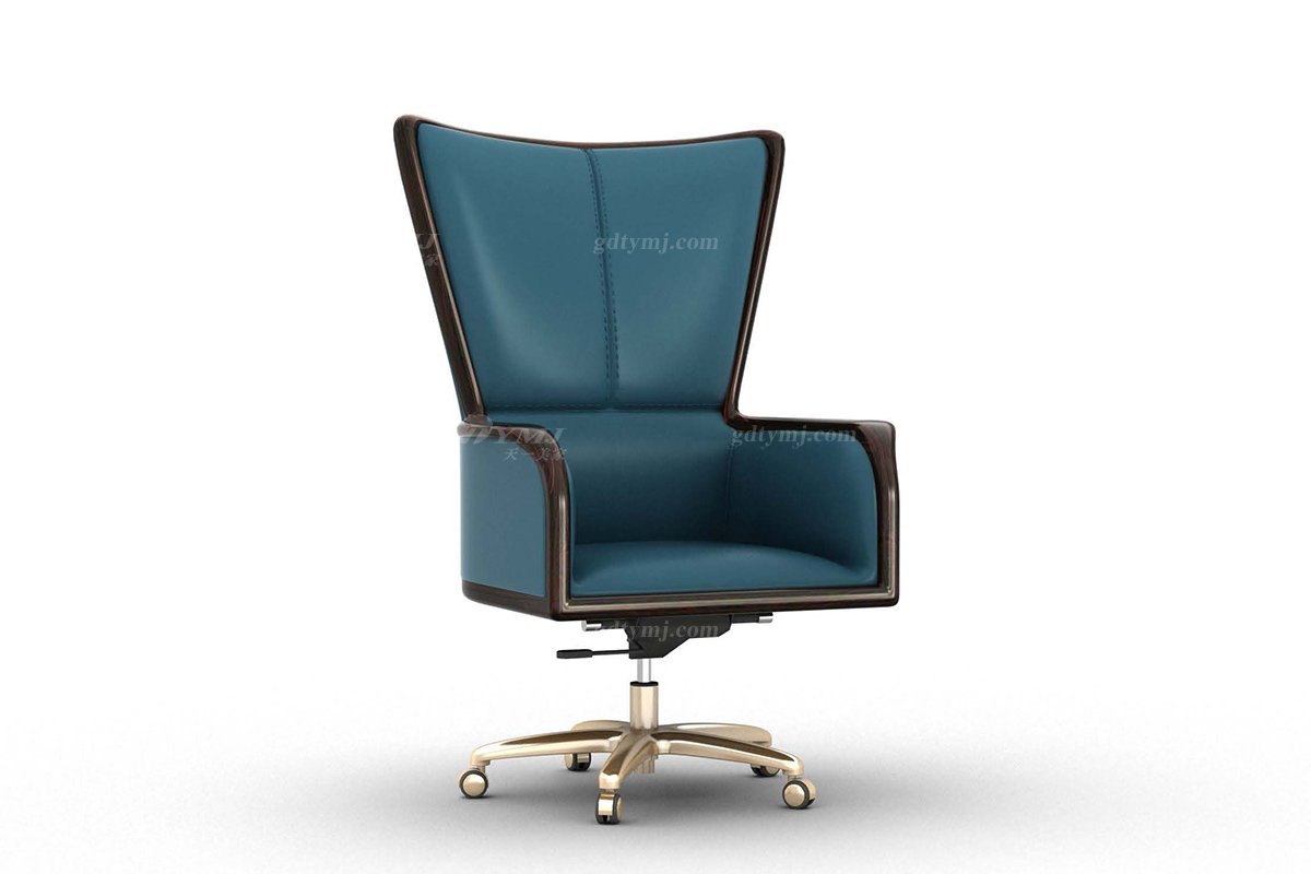 新中式家具風格品牌別墅會所家具大氣高端進口烏金木實木大班椅大班椅2