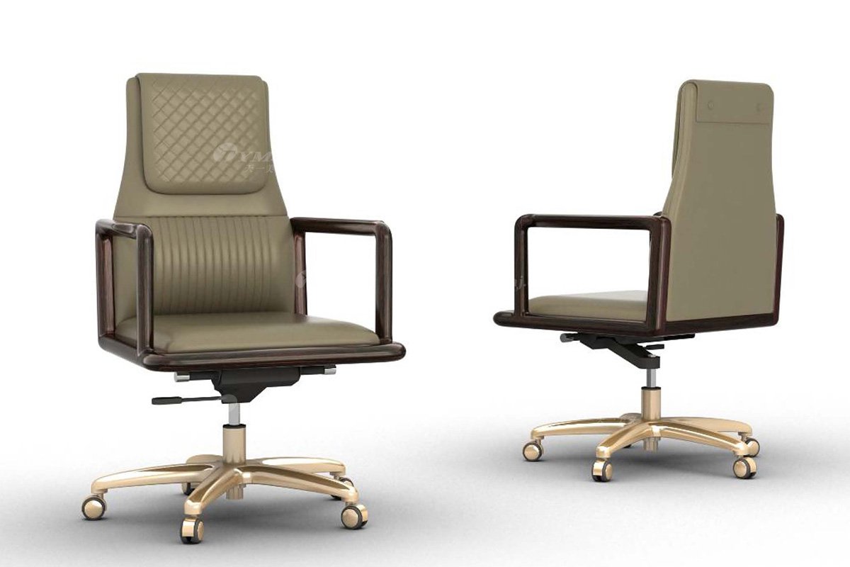 新中式家具風格品牌別墅會所家具大氣時尚高端進口烏金木實木+優質皮藝辦公