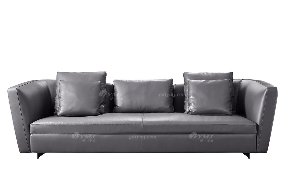 意式極簡風格高端別墅家具品牌現代輕奢時尚客廳真皮三位沙發