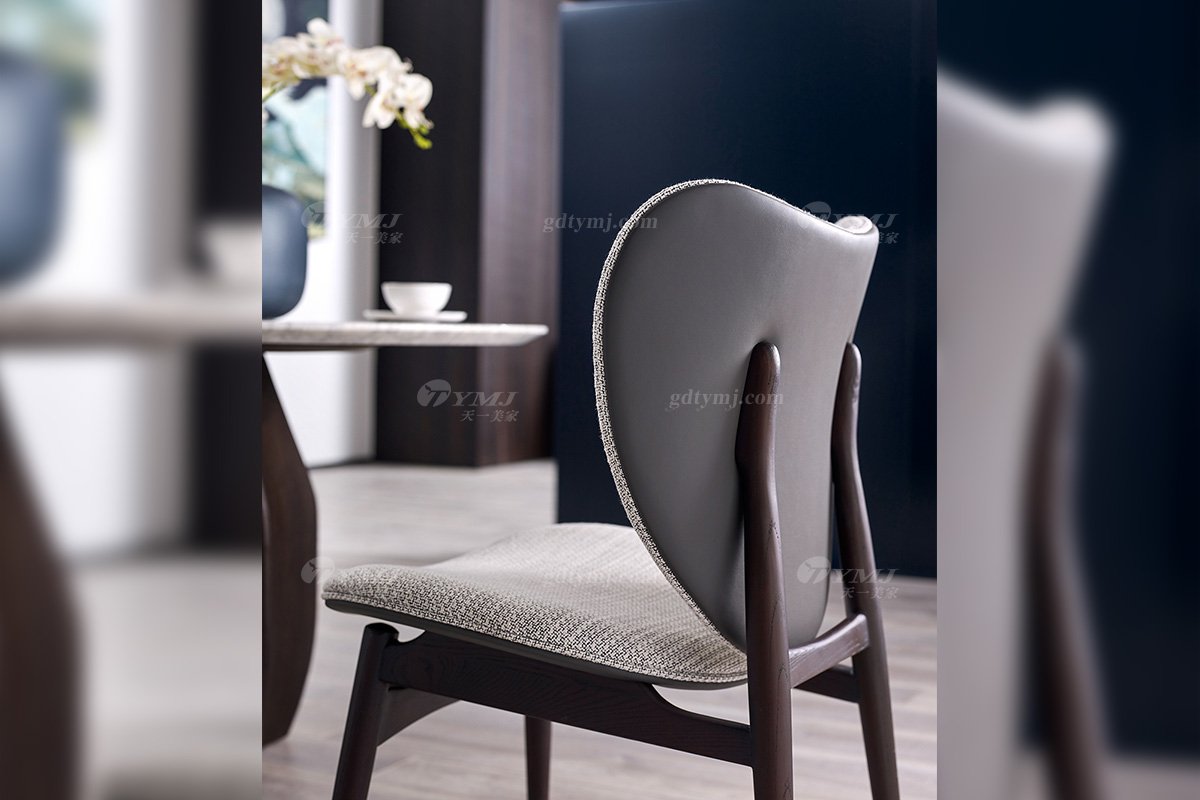 意式極簡風格高端別墅家具品牌現代輕奢簡約時尚餐椅DC1709-1餐椅場景細節