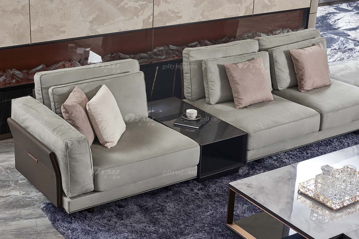 高端會所別墅大宅家具品牌后現(xiàn)代輕奢風格客廳大氣舒適米色轉(zhuǎn)角組合沙發(fā)TX004轉(zhuǎn)角組合沙發(fā)